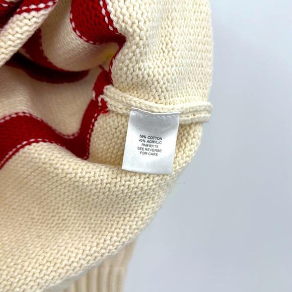 Worshop Half Zip Knit Sweater in Red Stripped-Size Large - Picture 4 of 7